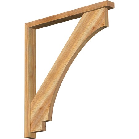 Ekena Millwork Imperial Block Rough Sawn Bracket w/ Offset Brace, Western Red Cedar, 4"W x 40"D x 44"H BKT0402X40X44IMP05RWR